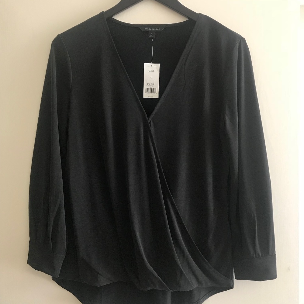 Banana Republic, soft ruching long sleeve blouse